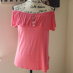 Pink off the shoulder blouse